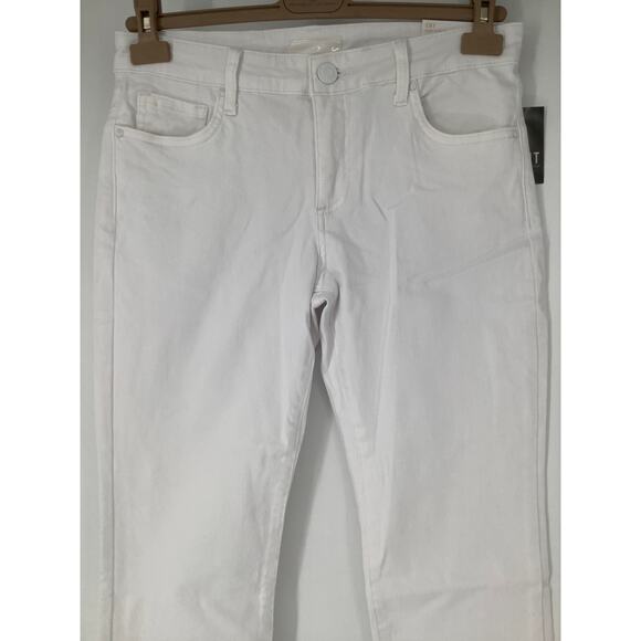 Kut From The Kloth Women's 6P White Amy Crop Straight Leg Jeans Frayed Cuff G4-8 - Picture 3 of 11